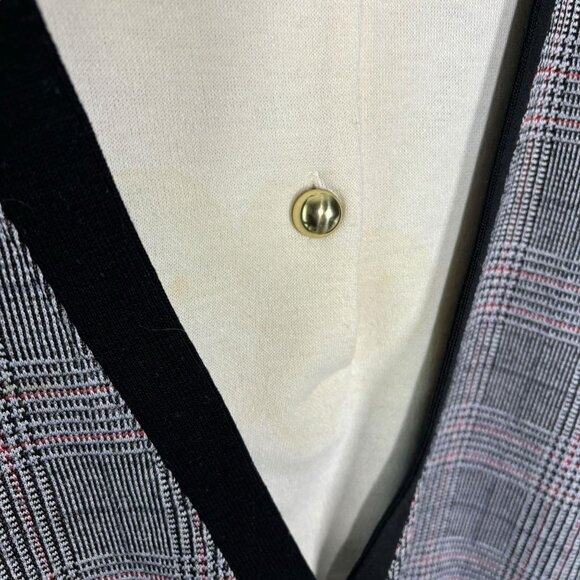 Vintage 90s Alfred Dunner Black White Plaid Sweater Long Sleeve Top Large - Picture 7 of 7